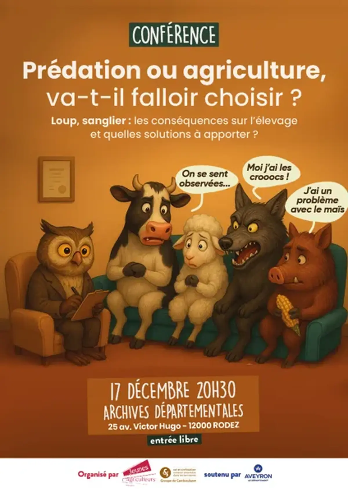 Conférence : Prédation ou agriculture, va-t-il falloir choisir ?