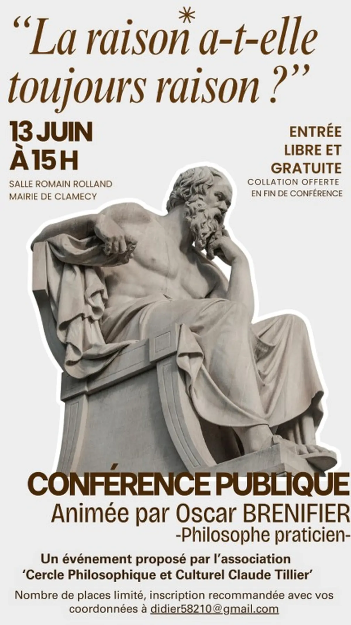 Conférence publique : La raison a-t-elle toujours raison ?