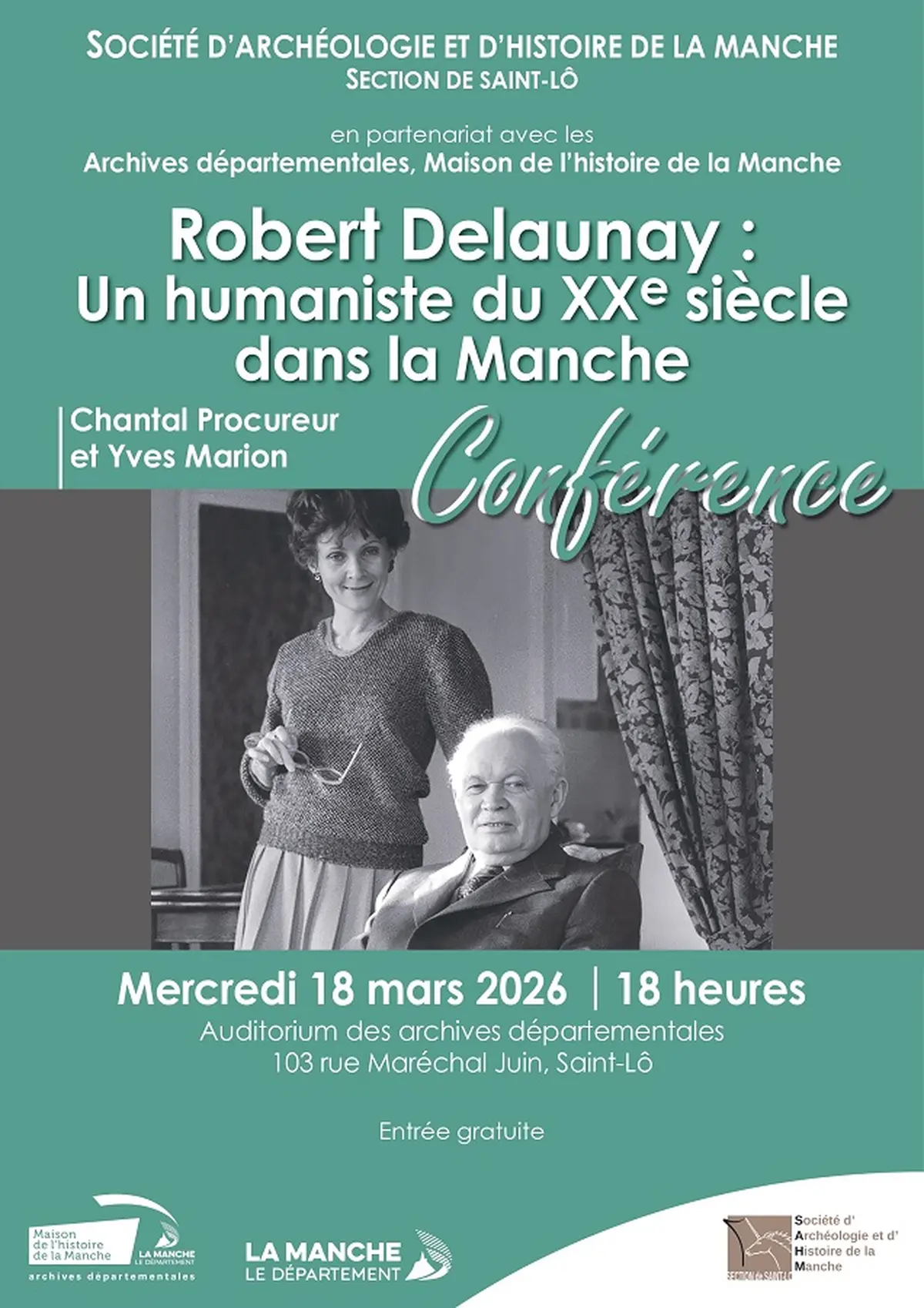 Conférence : Robert Delaunay, un humaniste du XXe siècle dans la Manche, par de Chantal Procureur et Yves Marion