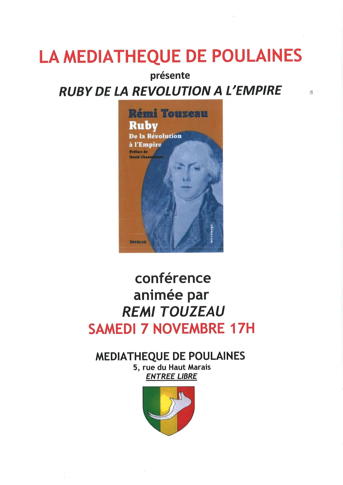 Conférence Ruby de la Révolution à l'Empire