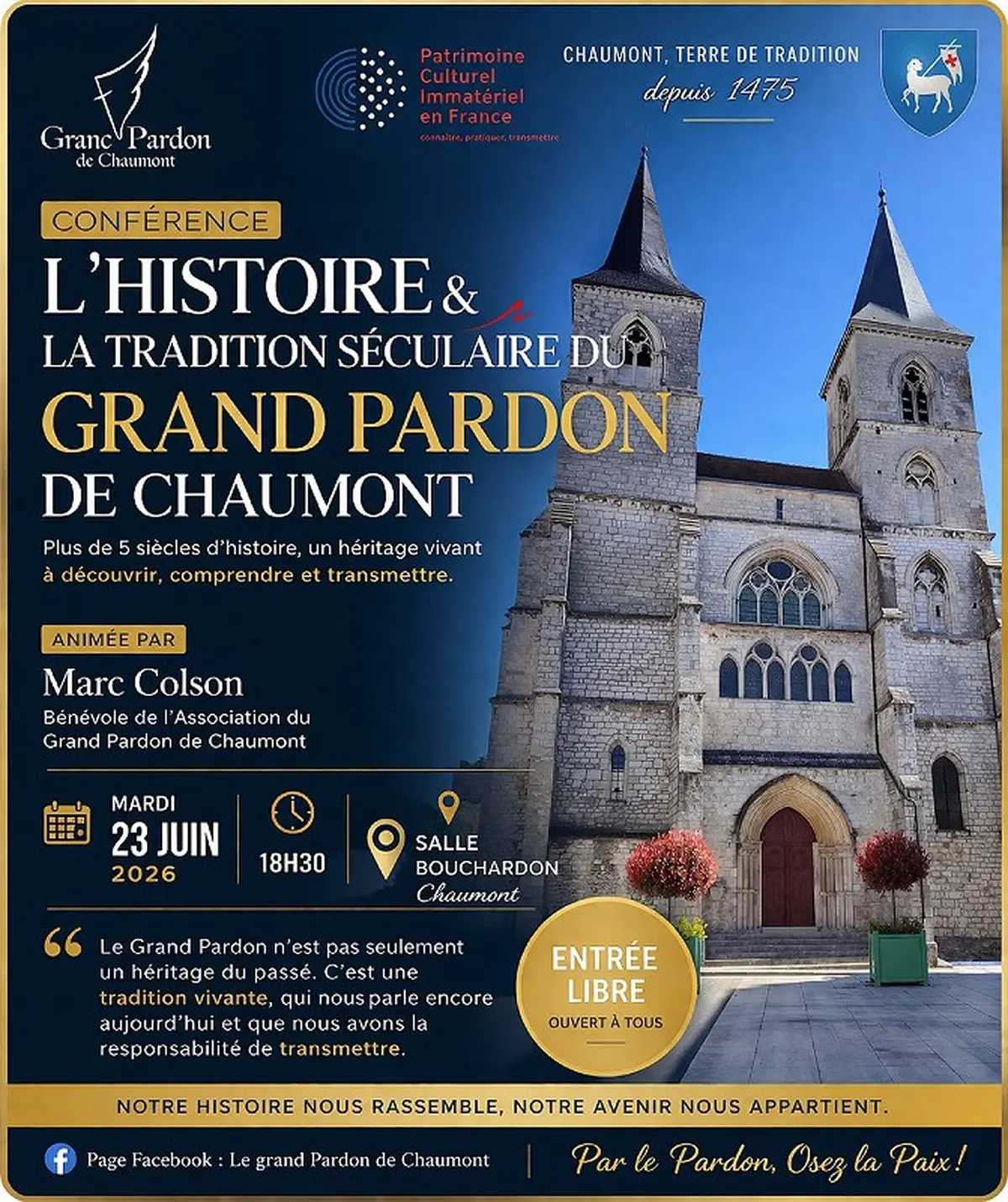 Conférence sur le Grand Pardon de Chaumont