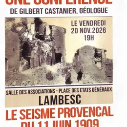 Conférence sur le séisme provençal de juin 1909
