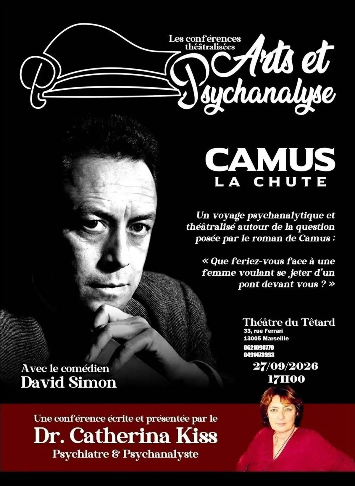 Conférence théâtralisée Arts et Psychanalyse : Camus, La Chute