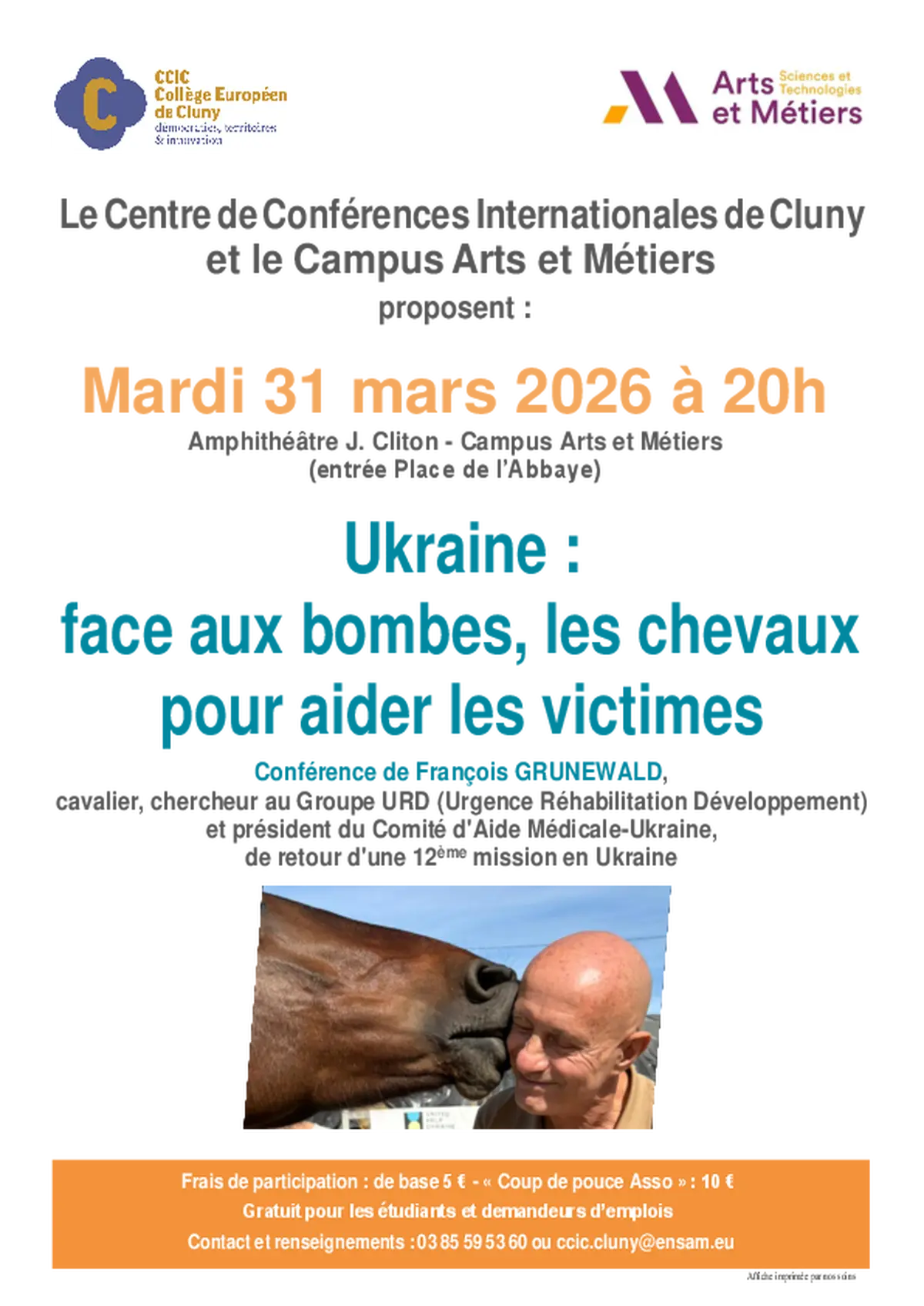 Conférence Ukraine : face aux bombes, les chevaux pour aider les victimes 