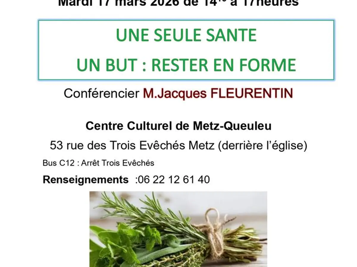 Conférence - Une seule santé / Rester en forme