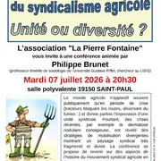 Conférence : Visages du syndicalisme agricole : Unité ou diversité ?