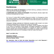 Conférences autour des comtes de Champagne