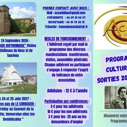 Conférences et sorties ACSA - 2026-2027
