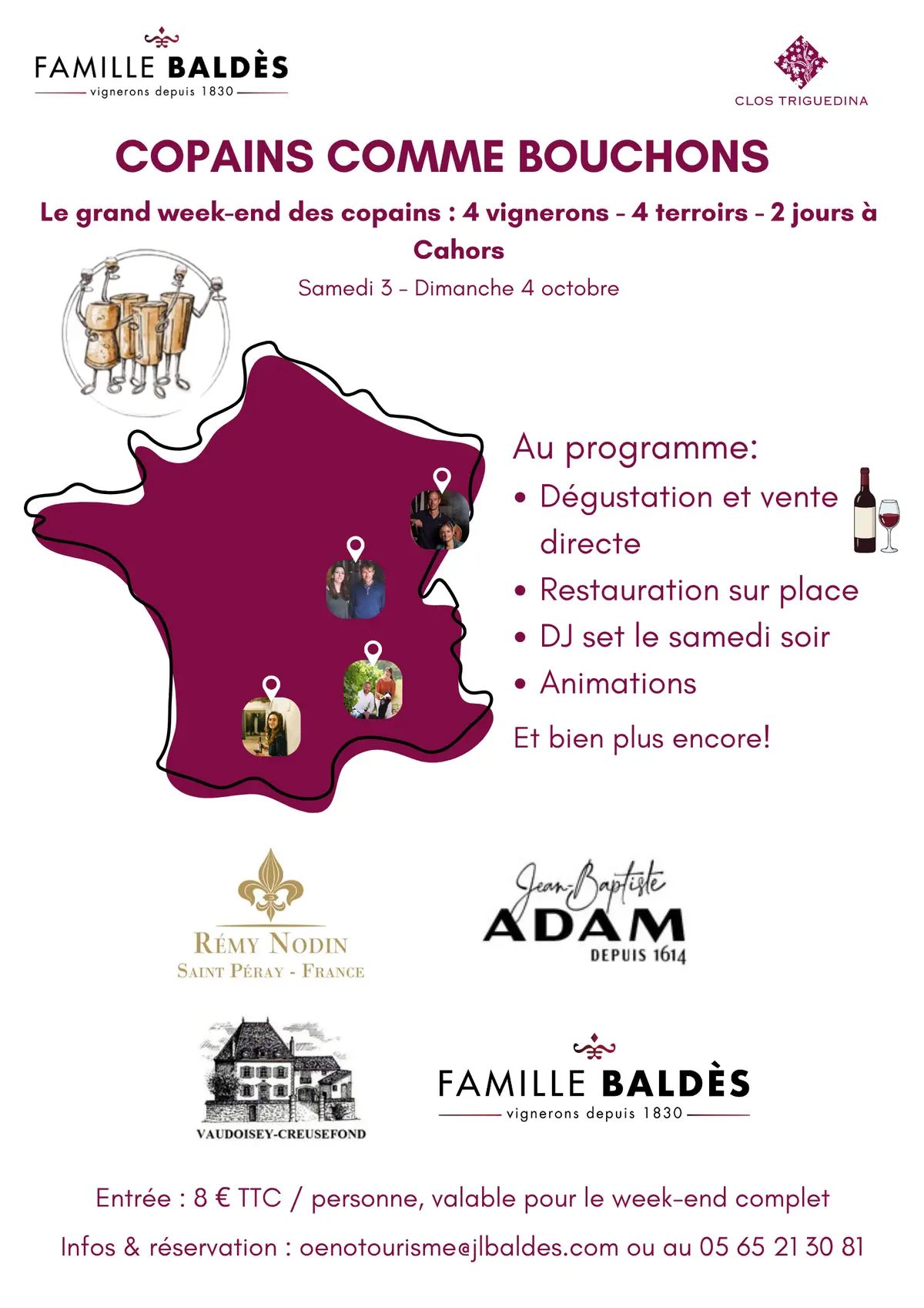 Copains comme bouchons au clos Triguedina