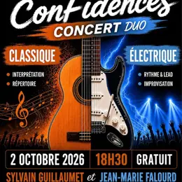 Cordes et confidences, Concert duo - guitare sèche et guitare électrique