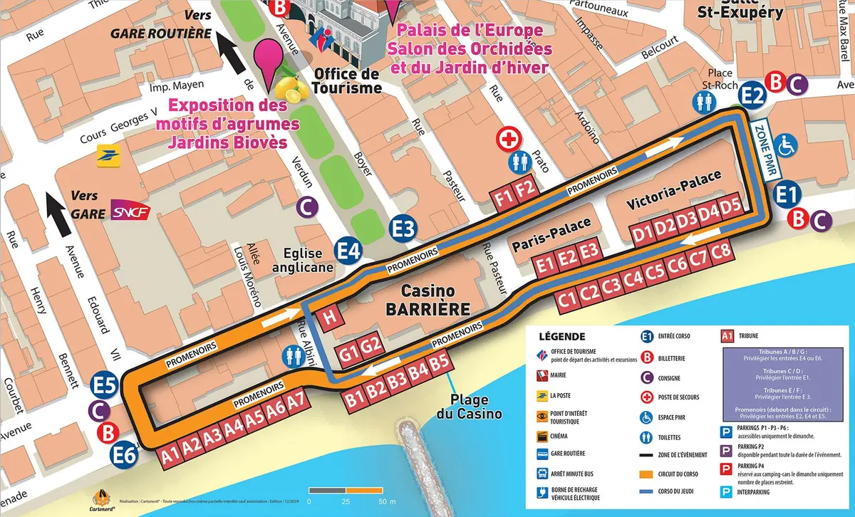 Le plan du Corso à Menton 2026