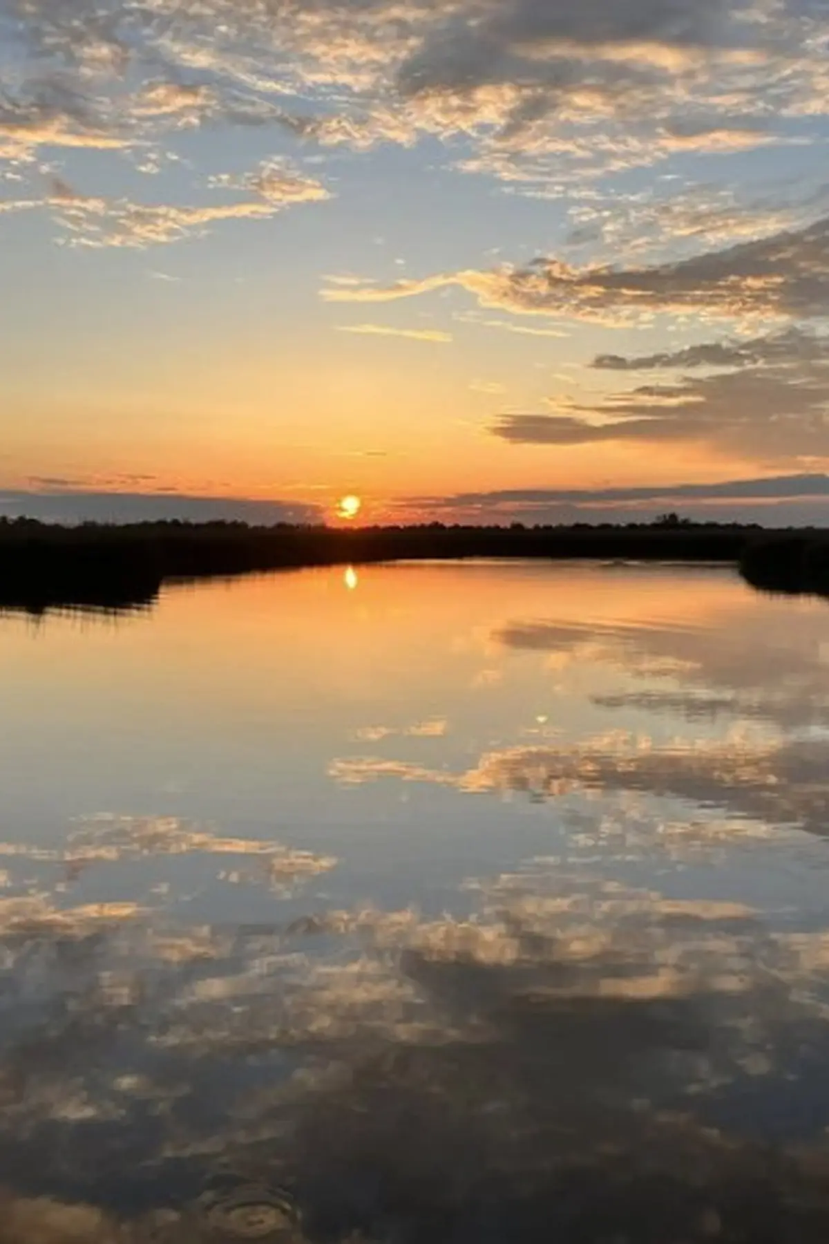 Coucher du soleil dans les marais