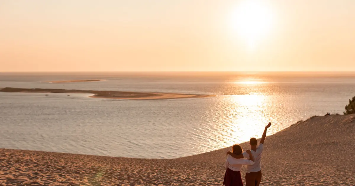 Coucher du soleil sur la dune du Pilat
