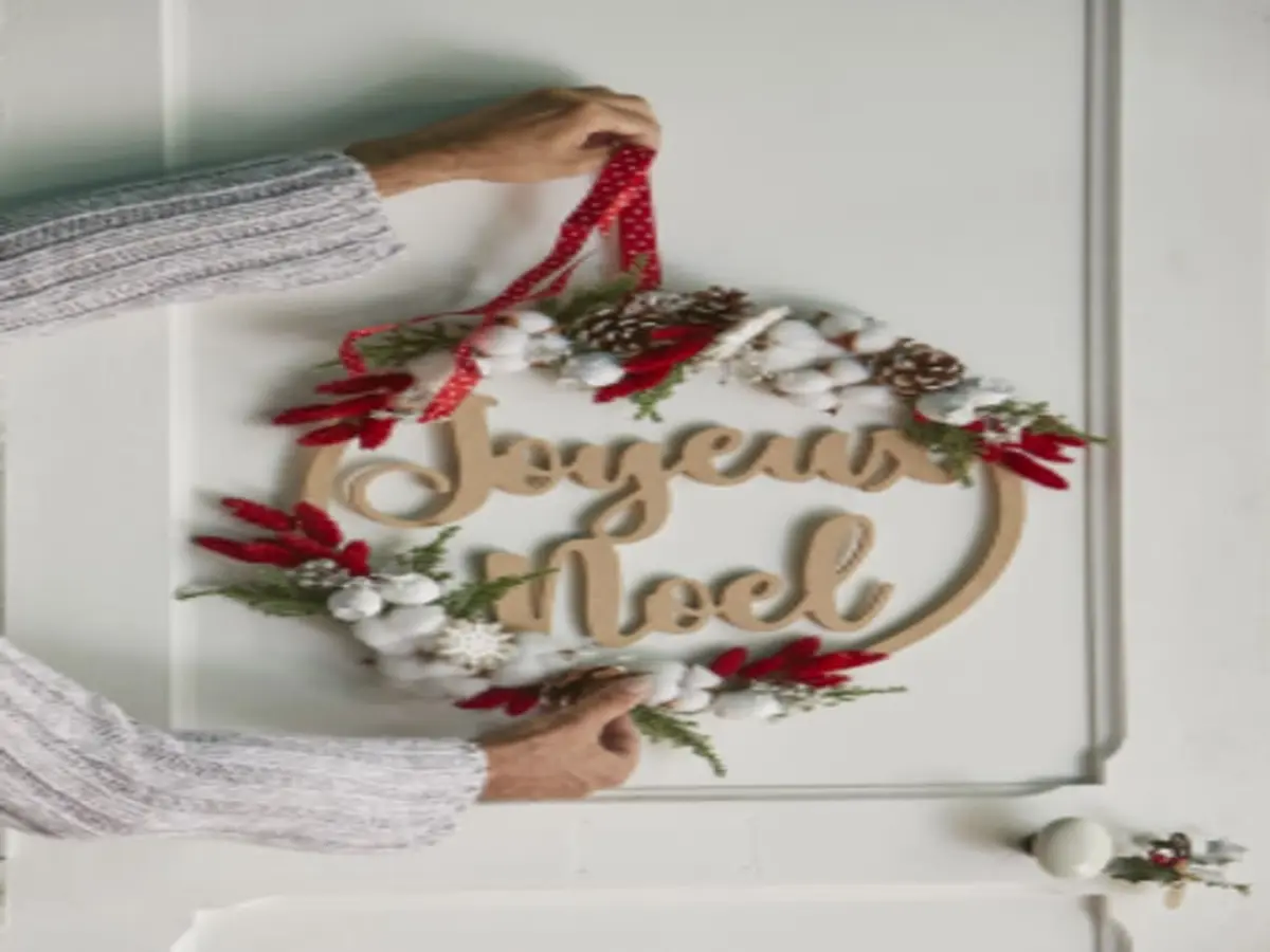 Couronne de porte en fleurs séchées Truffaut Villeparisis