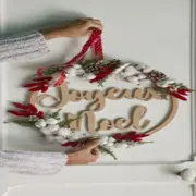 Couronne de porte en fleurs séchées Truffaut Villeparisis