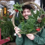 Couronnes de Noël au naturel, à la Cueillette de l'Aragnon