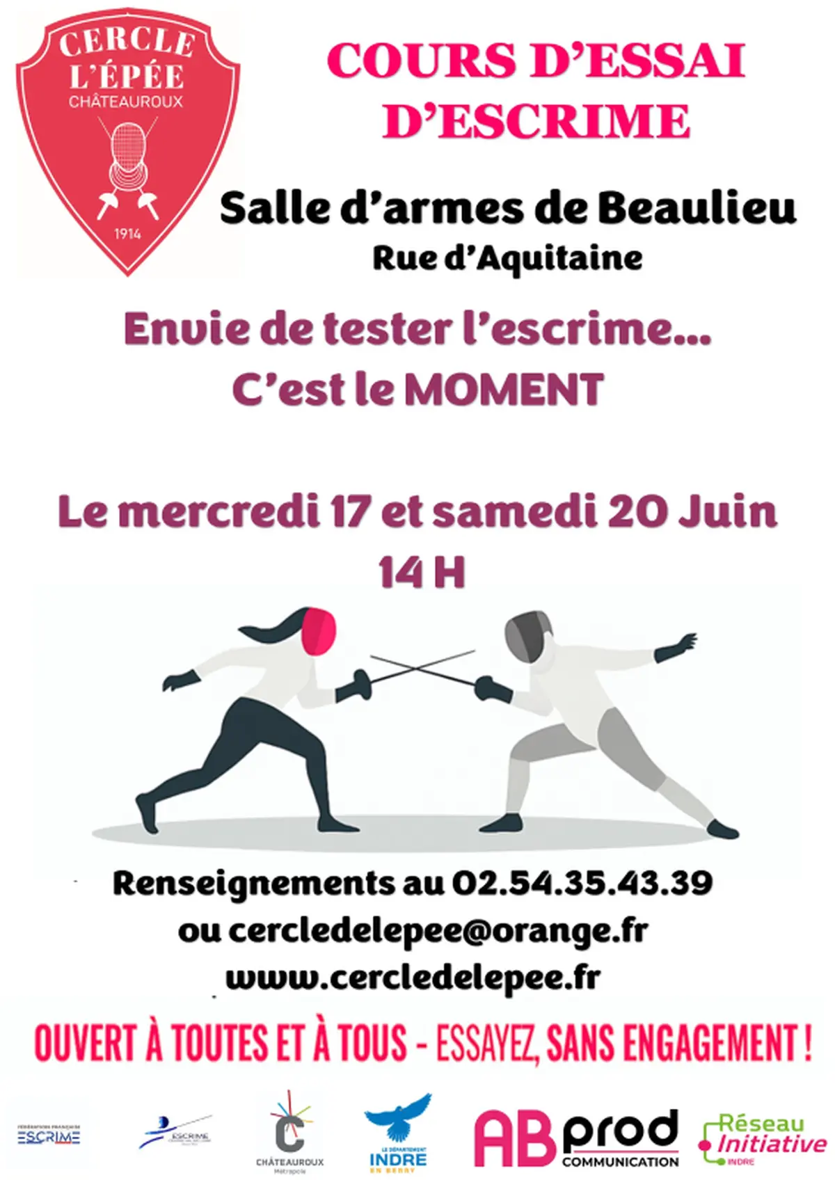 Cours d'essai d'escrime