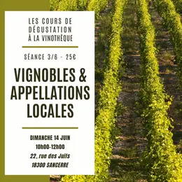 Cours de dégustation : vignobles et appellations locales
