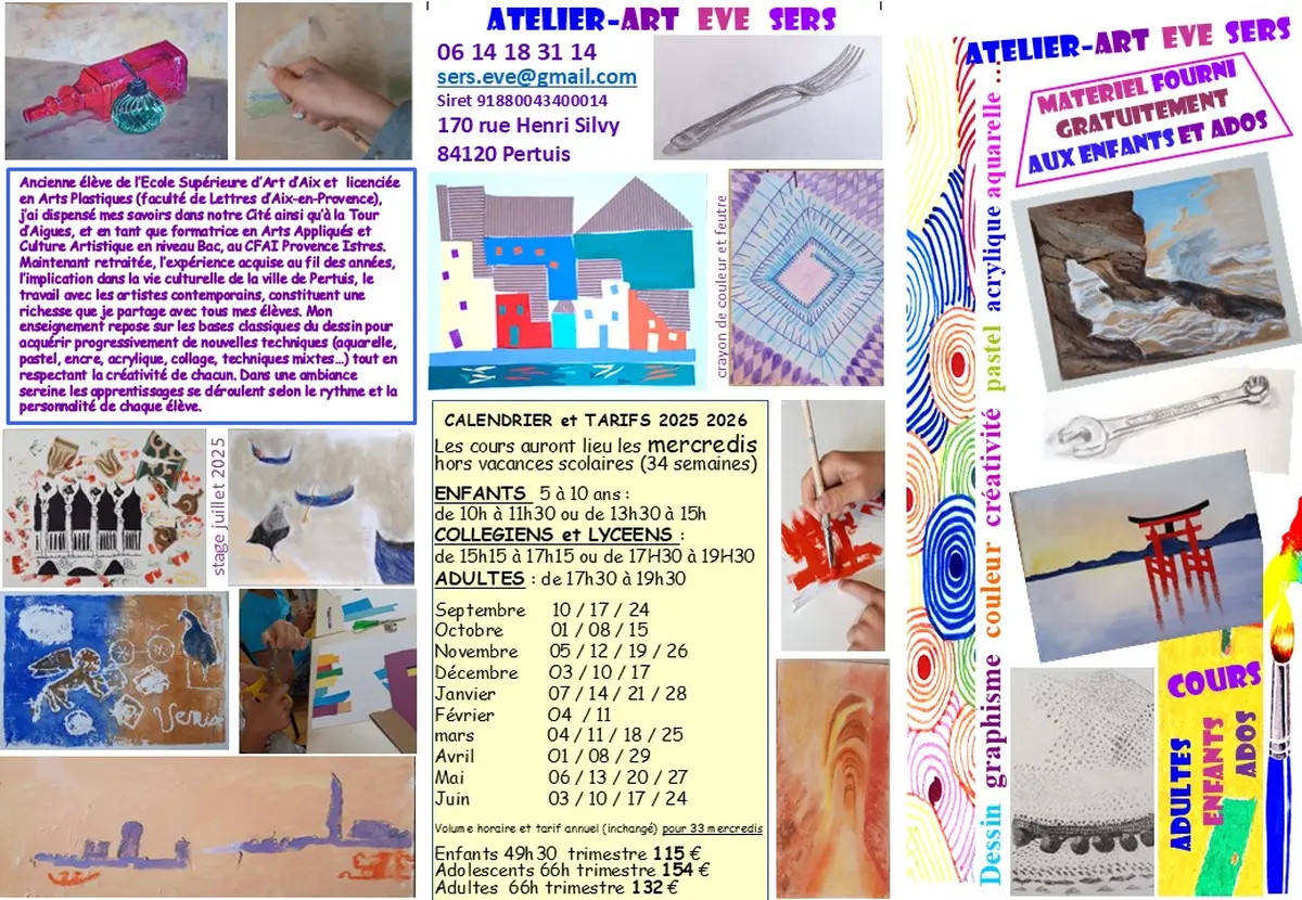 Cours dessin peinture créativité