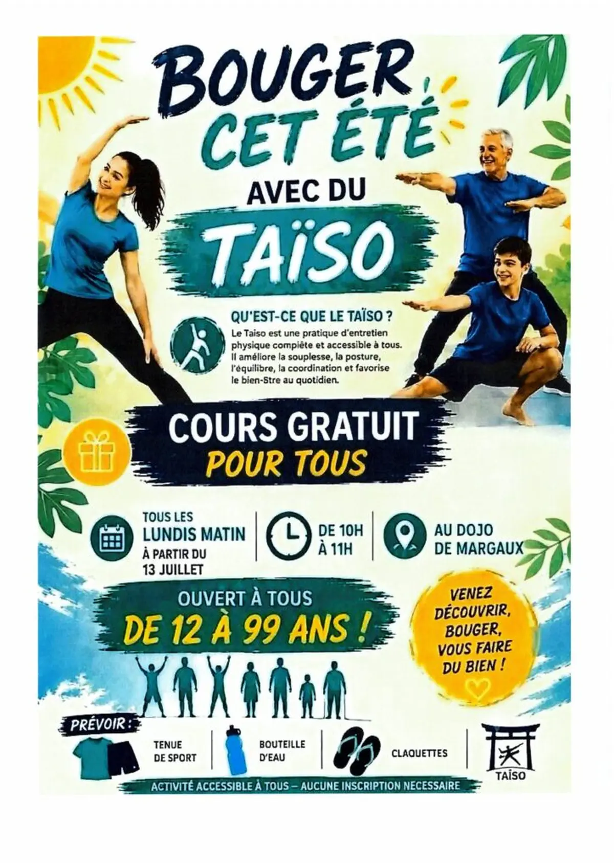 Cours gratuit de Taïso