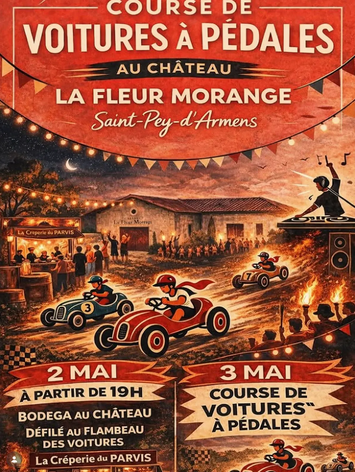 Course de voitures à pédales : Château La Fleur Morange