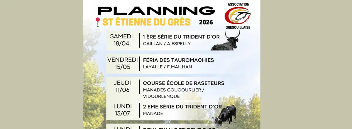 Courses Camarguaise dans les arènes de St Etienne du Grès 2026