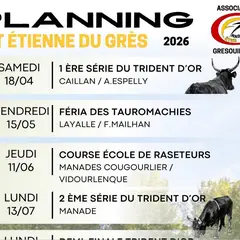 Courses Camarguaise dans les arènes de St Etienne du Grès 2026