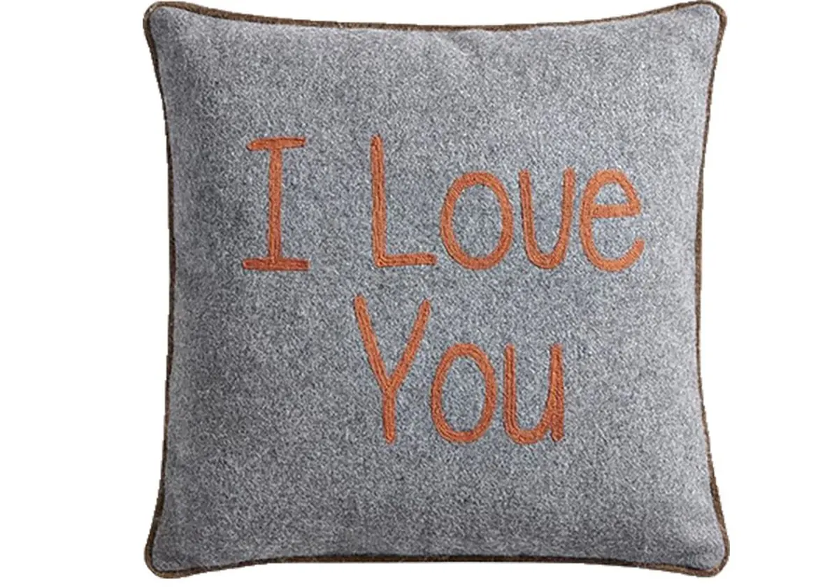 Coussin en flanelle I love you