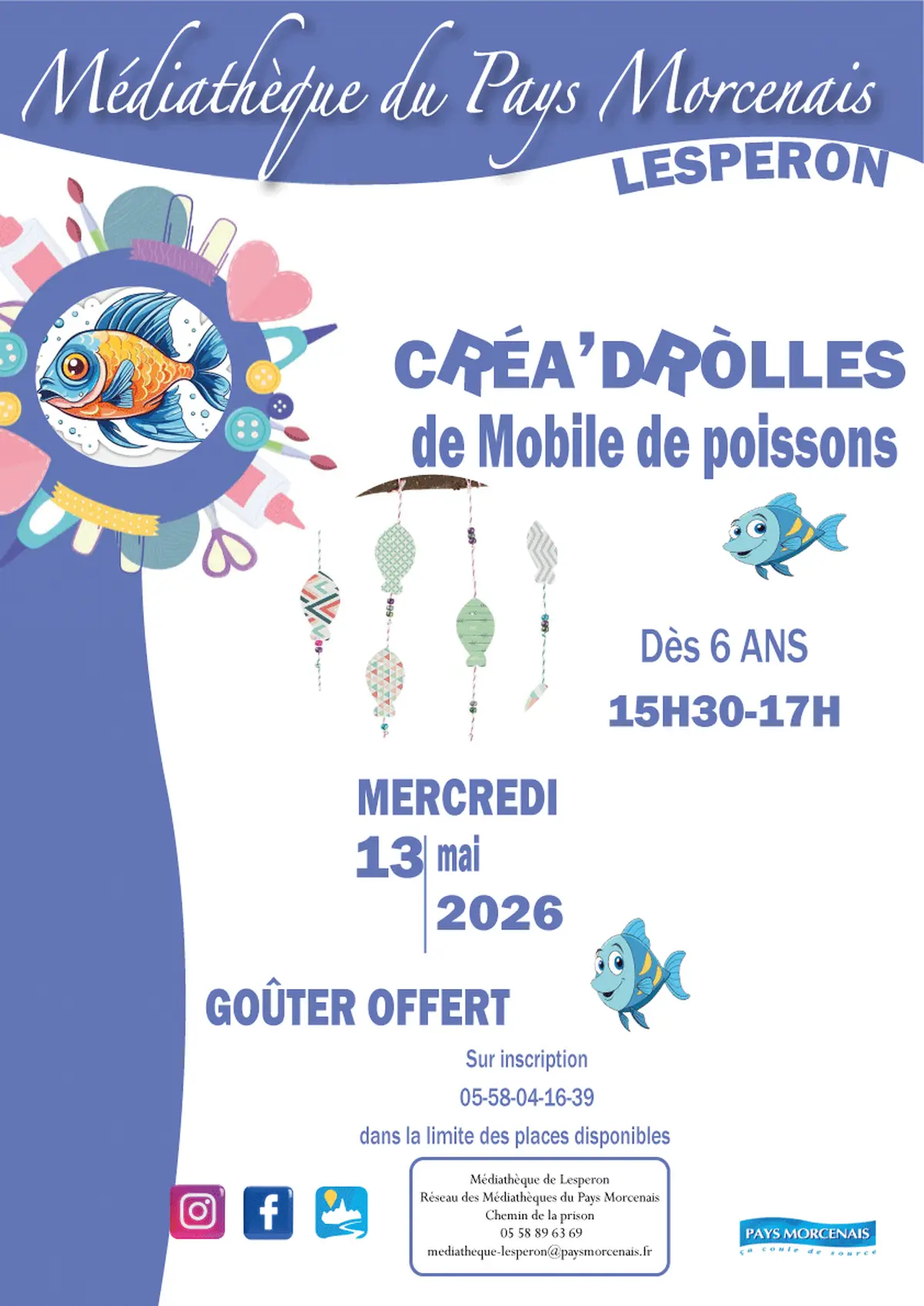 CréaDròlles de Mobile de poissons