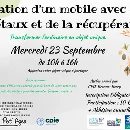 Création d'un mobile avec des végétaux et de la récupération