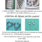 Création de bijou perles papier