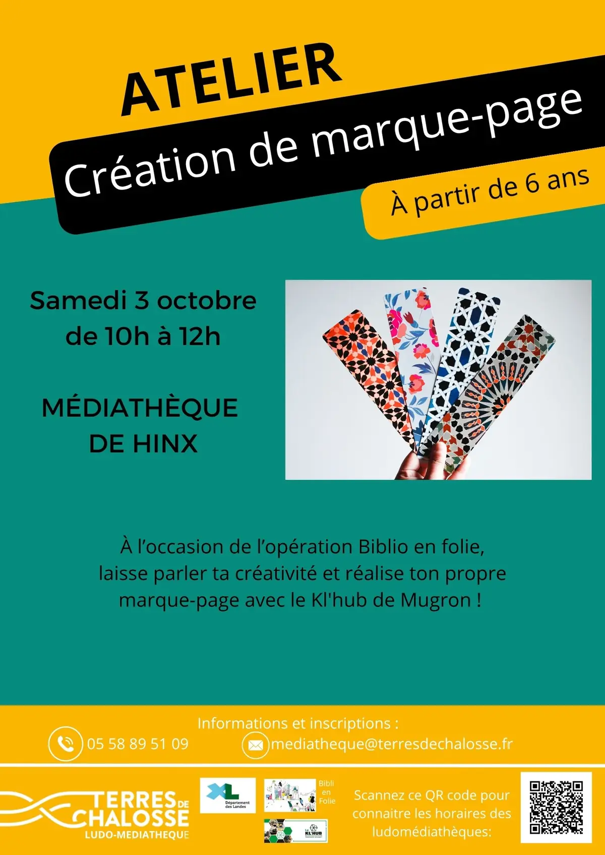 Création de marque-page avec le KL'HUB de Mugron
