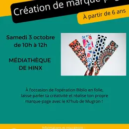 Création de marque-page avec le KL'HUB de Mugron