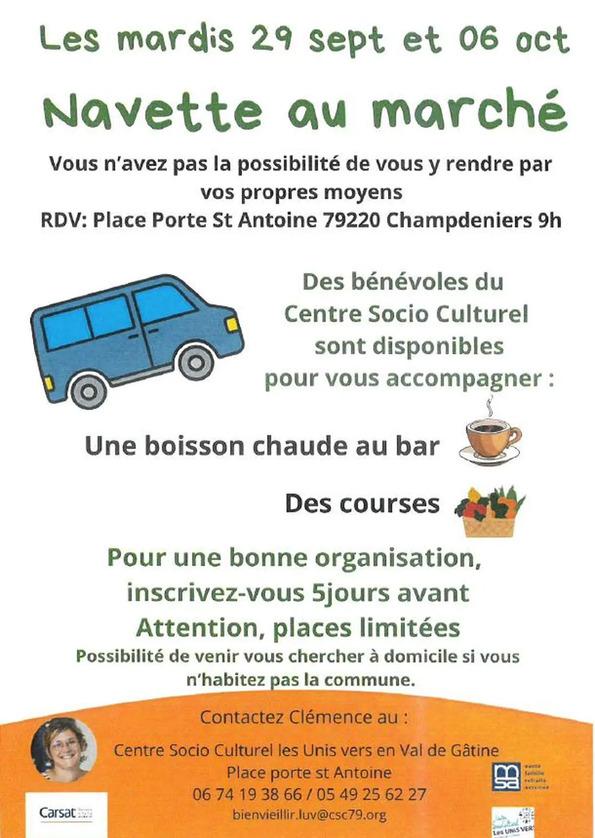 CSC : Navette pour le marché Coulonges/l'Autize
