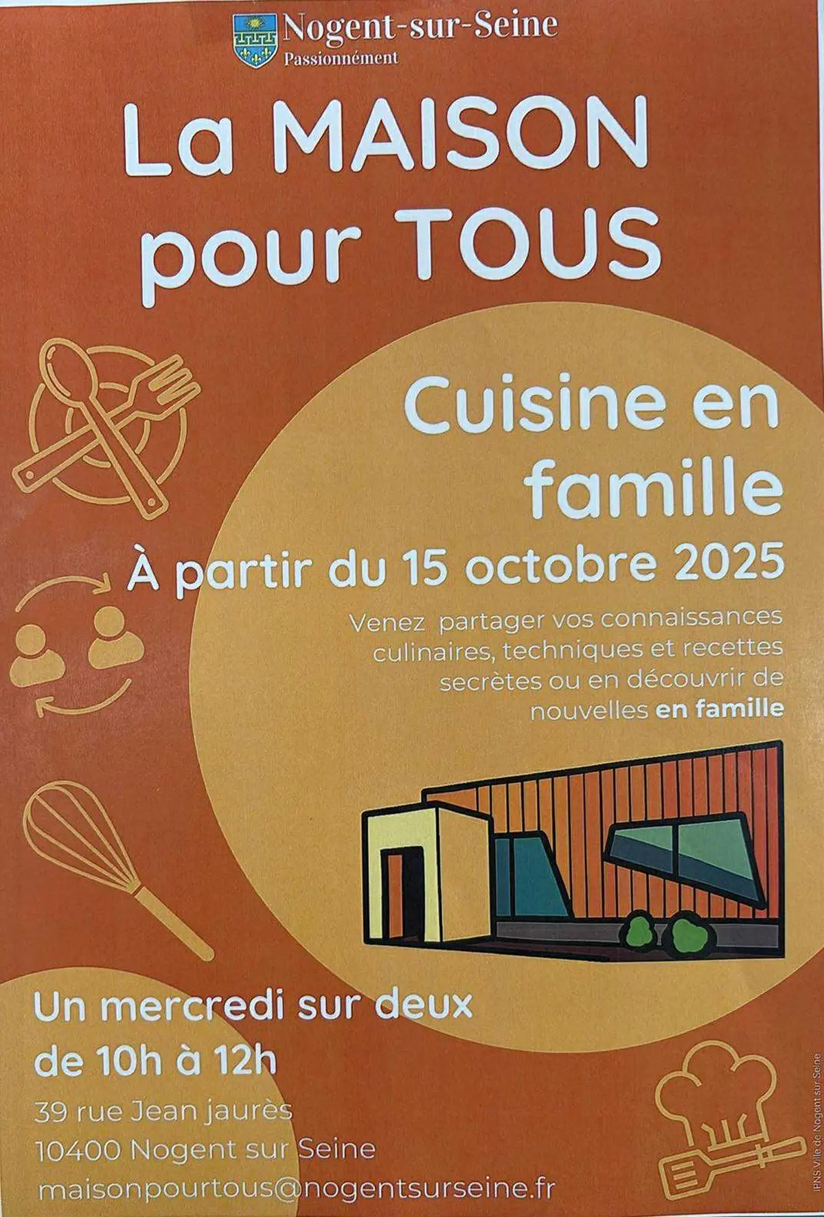 Cuisine en famille à la Maison pour Tous de Nogent-sur-Seine