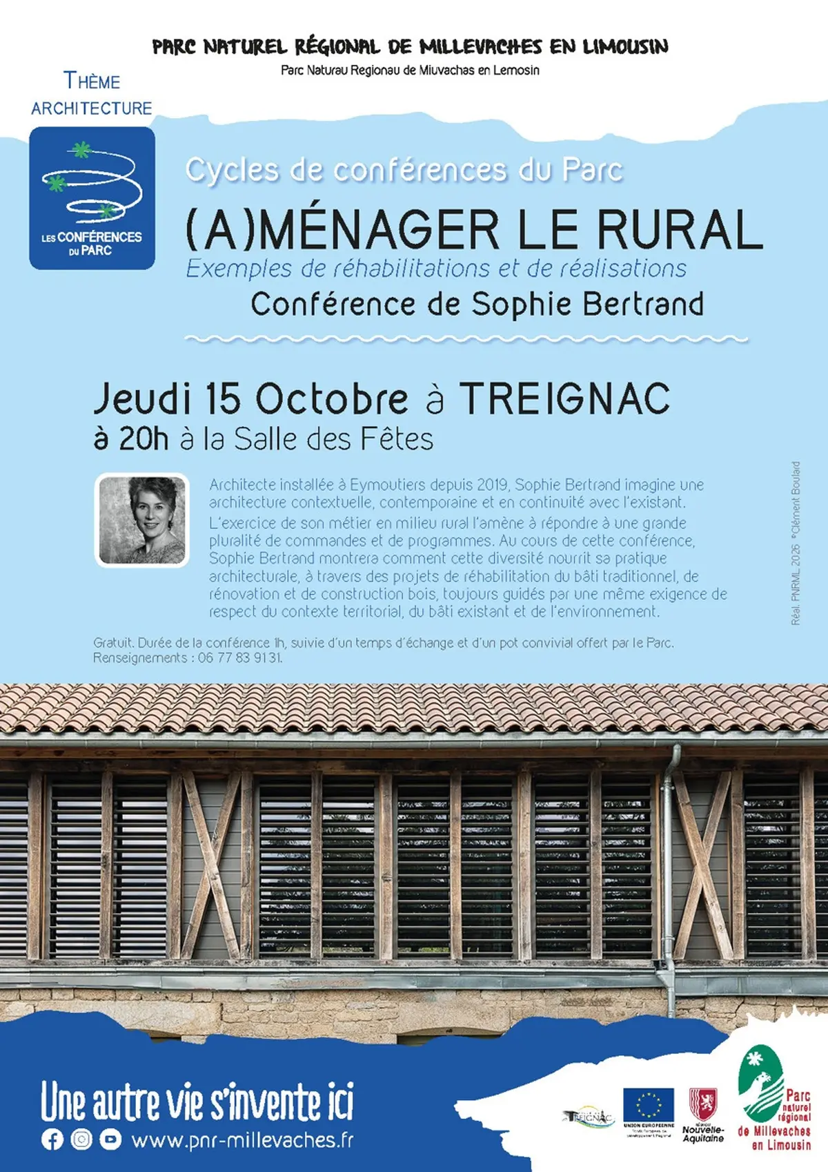 Cycles de conférences du Parc : (A)MÉNAGER LE RURAL par Sophie Bertrand