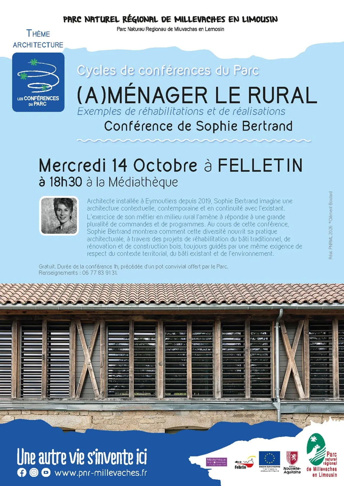 Cycles de conférences du Parc : (A)MÉNAGER LE RURAL par Sophie Bertrand