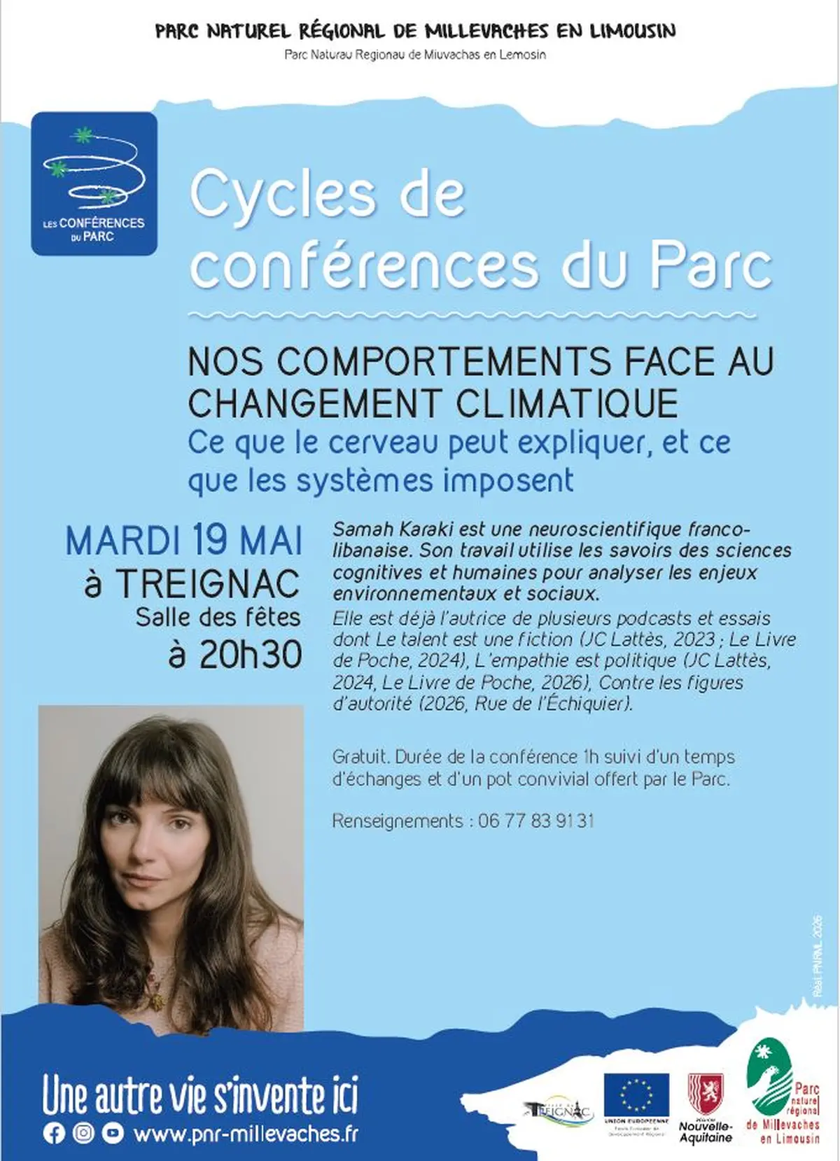 Cycles de conférences du Parc : Notre comportement face au changement climatique par Samah Karaki