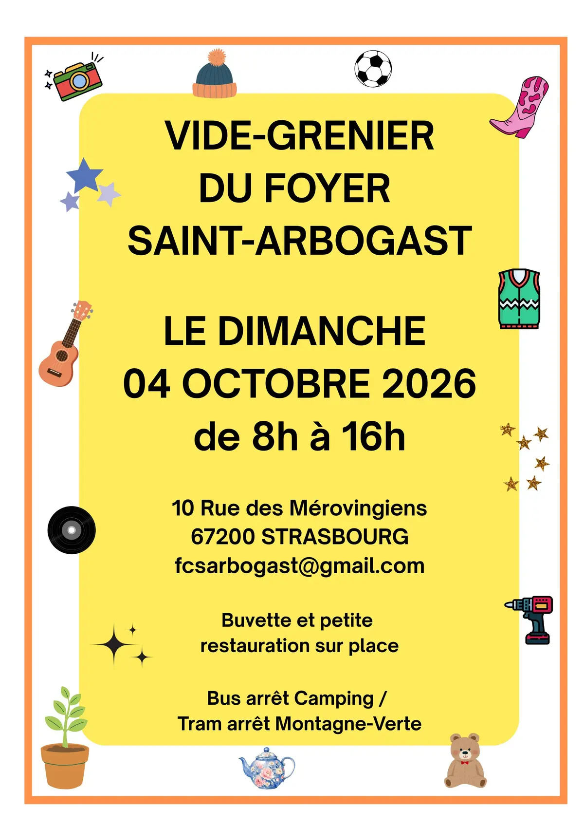 Vide-grenier 2026 du Foyer Saint-Arbogast