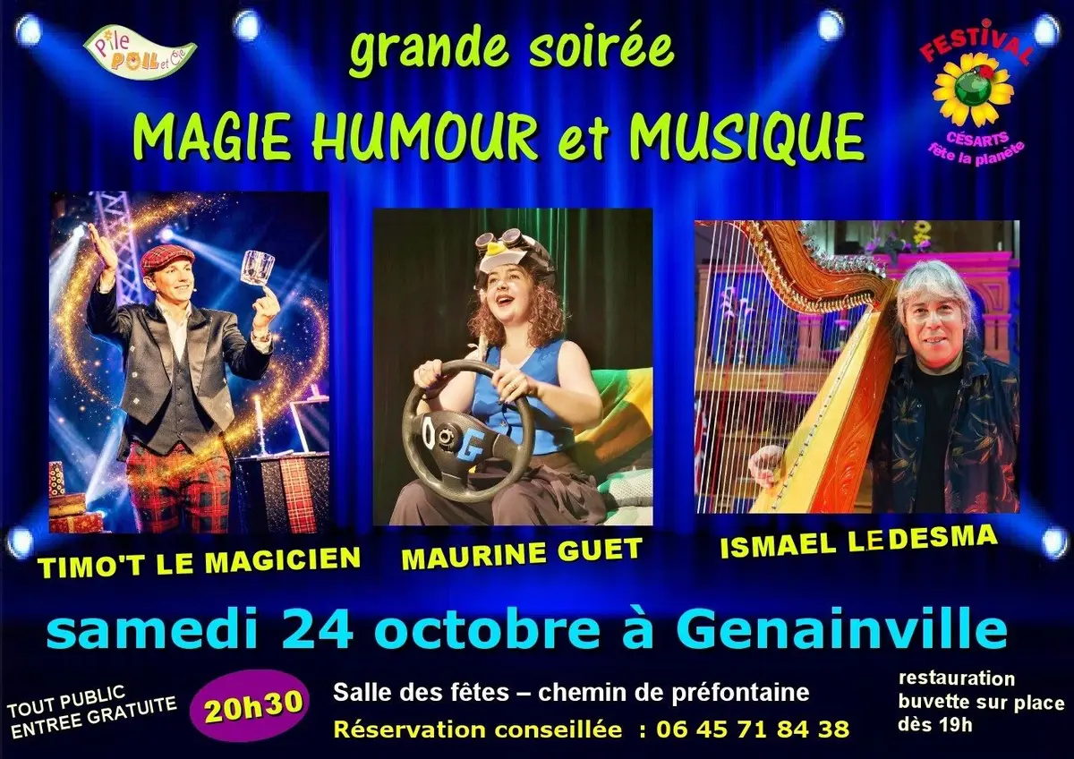 Festival Césarts-soirée magie-humour-musique