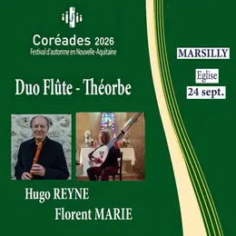 Festival des Coréades : Hugo REYNE, flûte et Florent MARIE, théorbe