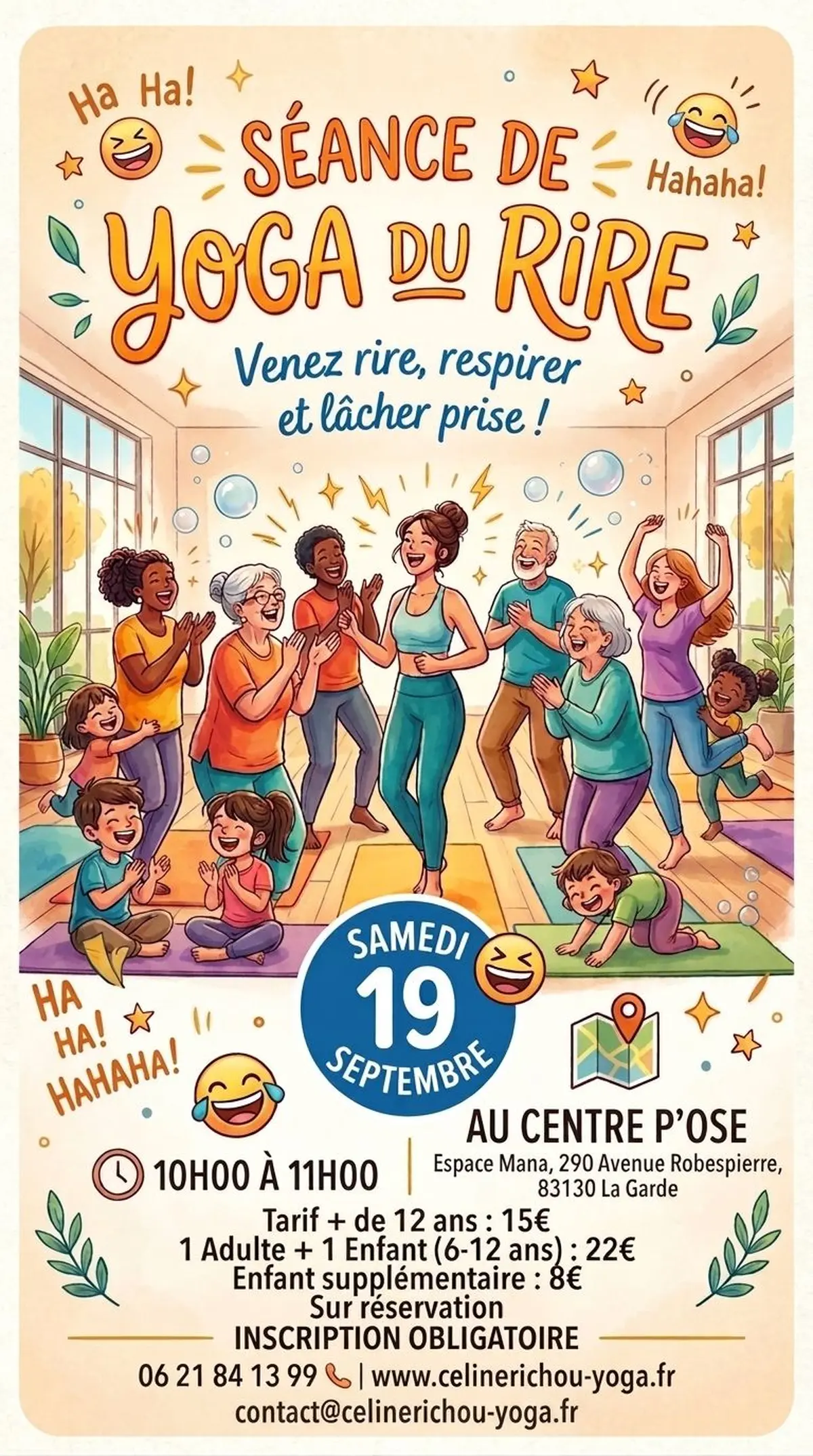 Séance de yoga du rire au Centre P'Ose à La Garde