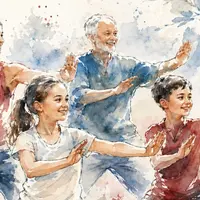 QI GONG et TAI CHI en famille, petits et grands ! &copy; création perso