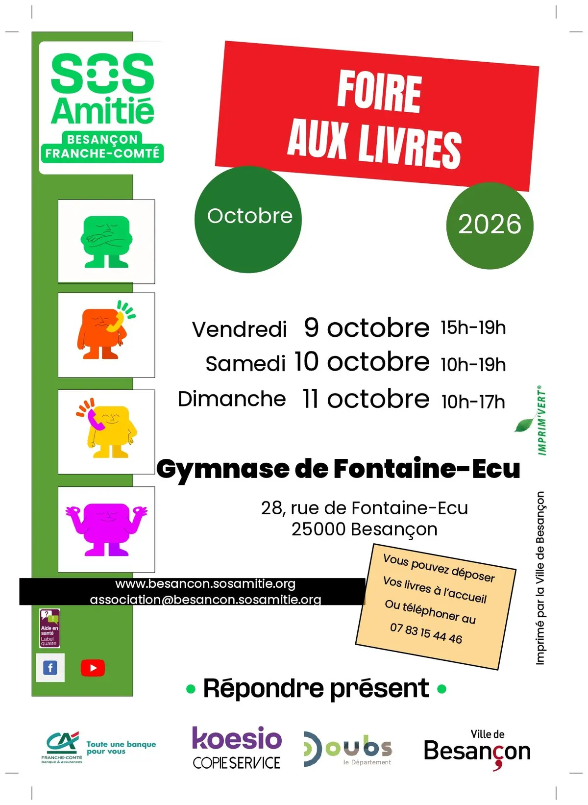 Foire aux livres de SOS Amitié Besançon Franche-Comté