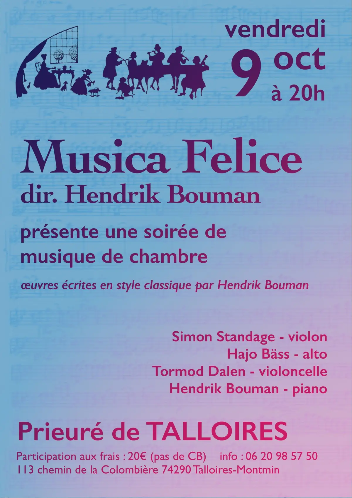 Concert de musique classique de chambre par Hendrik Bouman