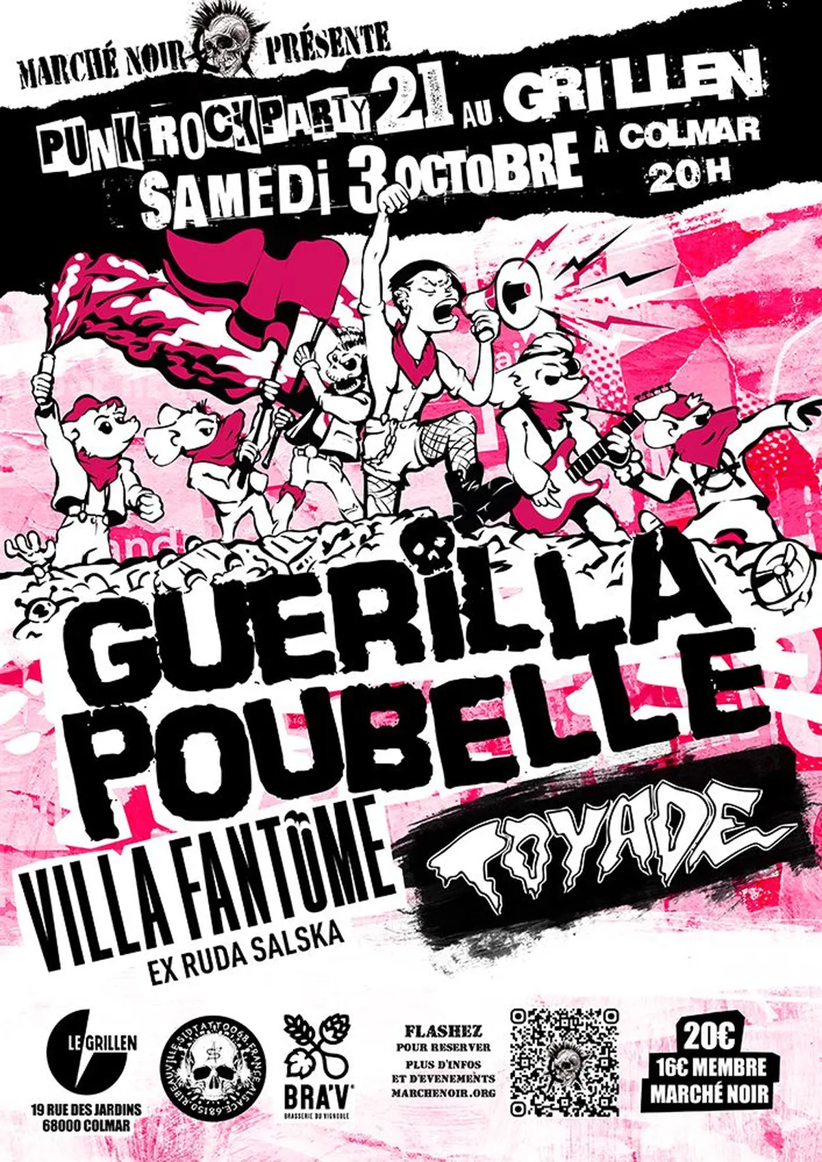 Punk rock Party 21 au Grillen de Colmar avec Guerilla Poubelle