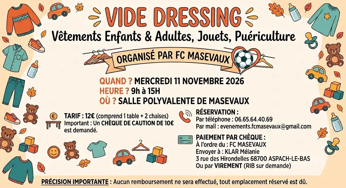 Bourses aux vêtements enfants/adultes, jouets et objets de puériculture