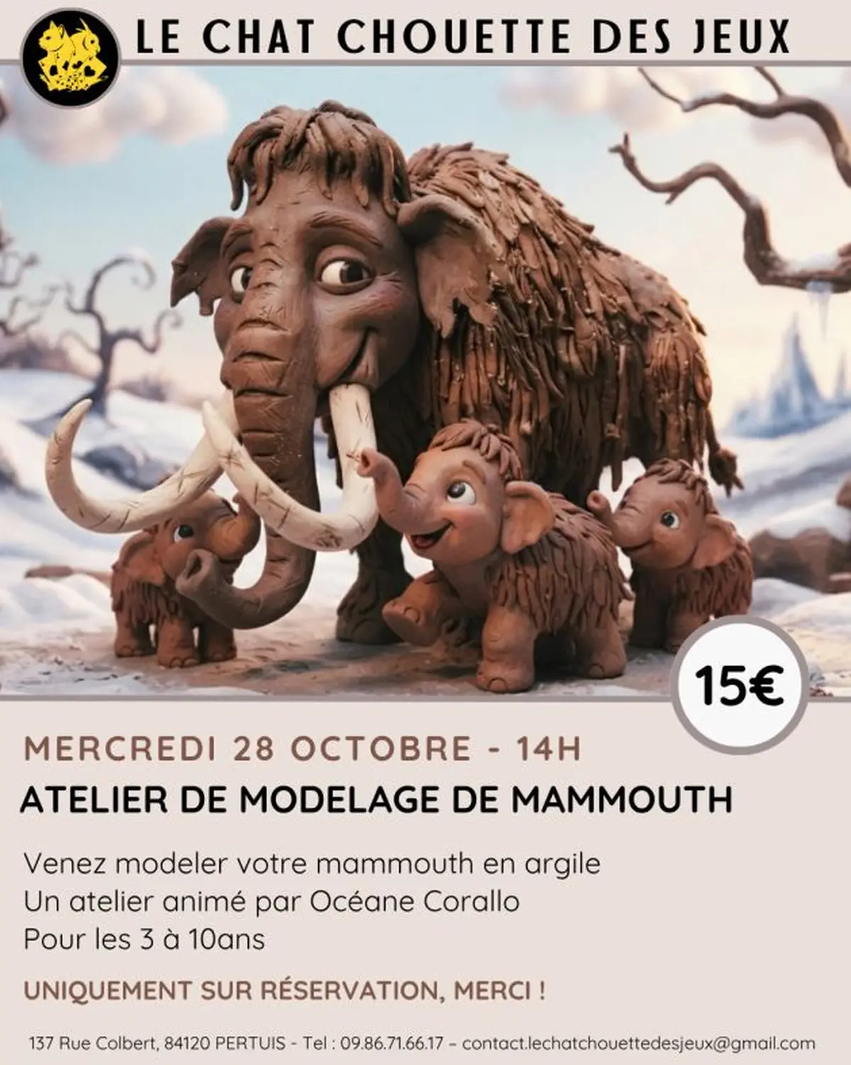 Atelier manuel création de mammouths