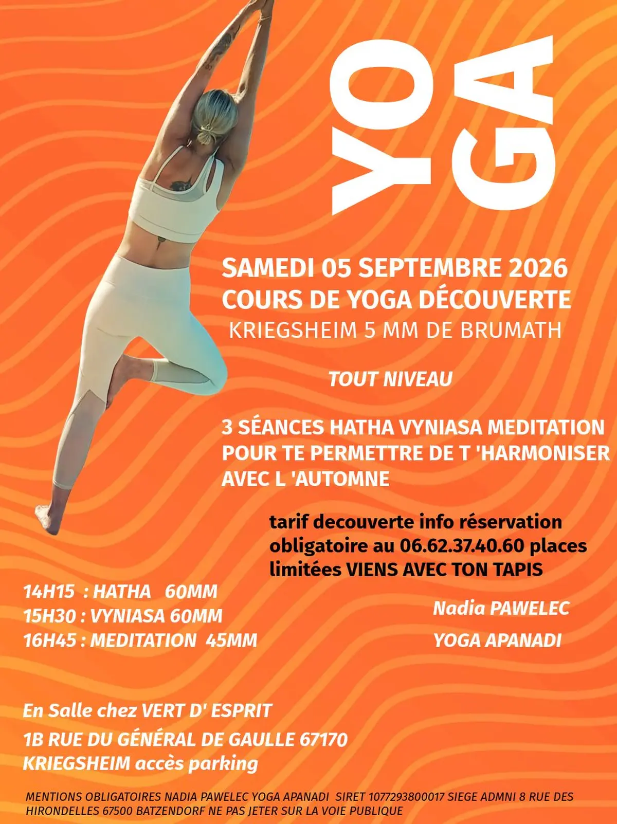  Yoga a Kriegsheim en découverte : cours en lien avec l Automne tout niveau     