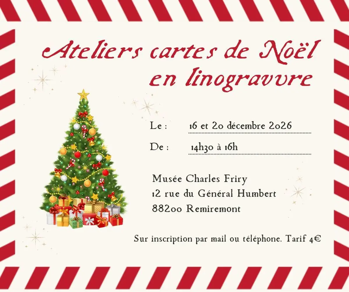 Cartes de Noël en linogravure